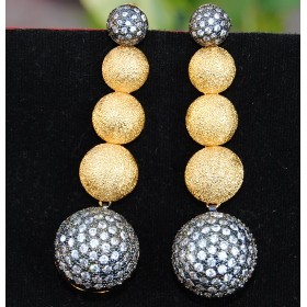 Gold Ball Dangler Earrings